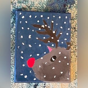 Rudolph painting! Handmade by me🙃🙃